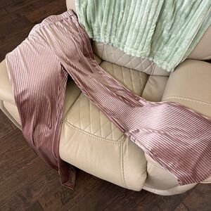 Trendy boutique Rose Metallic Pleated Bootcut Pants